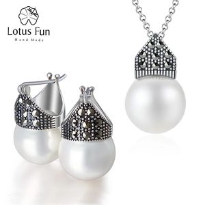 Lotus Fun réel 925 en argent Sterling créatif fait à la main concepteur de bijoux fins ensemble de bijoux en nacre naturelle pour les femmes cadeau 240220