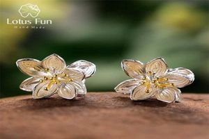 Lotus Fun Real 925 Sterling Silver Earrings Natural Creative Handmade Fine Jewelry Whispers Stud voor vrouwen Bijoux 2201087393365