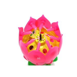 Lotus Music Candle Lotus Singing Verjaardagsfeestje Cake Muziek Flash Candle Flower Music Candle Cake Accessoires Vakantie Benodigdheden RRE13619