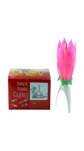 Lotus Music Candle Lotus chantant la fête d'anniversaire Cake Musique Flash Fleur Fleur Musique Candle Cake Accessoires Fournitures de vacances RRA35281741