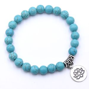 Bracelet pendentif Lotus pour hommes et femmes, bijoux de poignet en pierre naturelle, Diffusion d'huile essentielle, arôme, persistance, Yoga