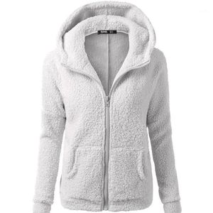 Lou Women's Fur  Faux 2022womens Clothing Warm Coat Pink Coathoodziized Cardigan Pocket Guards Jackets Womens Hooded Zippered Sweater