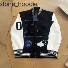 Louies Vuttion Designer Heren Jackets Fashion Luxury Brand Women Jacket Louies Vintage Loose Long Sleeve Green Baseball Casual Warm Vuttion Bomber Clothing 2508