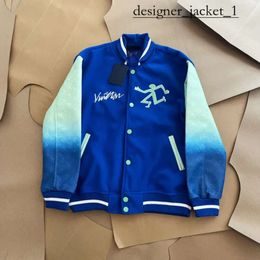 Louies Vuttion Designer Men's Jackets Fashion Luxury Brand Women Jacket Louies Vintage Loose Long Sleeve Green Baseball Casual Warm Vuttion Bomber Clothing 7099