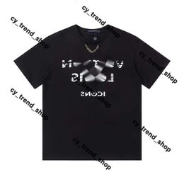 Louies Vuttion Shirt Luxury Men's T-shirts Designer T-shirt Black Red Lettre imprimées Chemises à manches courtes Shirt T-TEES ASIAN SIME ASIAN