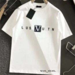 Louies Vuttion Shirt Luxury Men's T-shirts Designer T-shirt Black Red Lettre imprimées Chemises à manches courtes Brand de mode de mode Top T-TEES Asian Taille S-XXXXL 8 4 3196 836