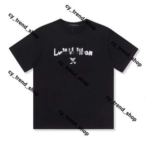 Louies Vuttion Shirt Luxury Men's T-shirts Designer T-shirt Black Red Lettre imprimées Chemises à manches courtes Shirts Fashion T-TEES ASIAN