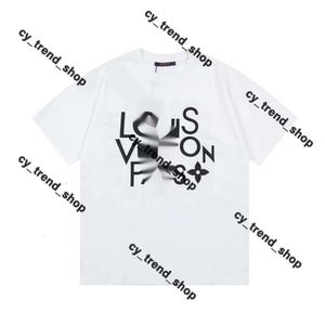 Louies Vuttion Shirt Luxury Men's T-shirts Designer T-shirt Black Red Letter les chemises imprimées à manches courtes Shirts Fashion T-TEES ASIAN