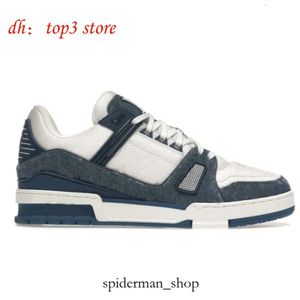 Louies Vuttion Shoe lvse schoenen Desinger schoenen Virgil Low Emed hardloopschoenen platte sneaker schoenen platform Letter kalfsleer denim lederen mannen dames sky blauw abloh 5418