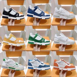 Louies Vuttion Sneakers Topontwerper Rivoli Trainer Sneaker Low Intage Casual schoenen Virgils Alligator-geëmbossing Zwart Wit Gr swti Luis Viton Lvse schoenen CN5I