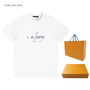 Louies Vuttion T -shirt Designer Mens T Shirts Luxe 100% katoen ademende 24SS mouw louies dames kleding tops trendy letter print casual vuttion t shirt 573