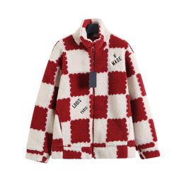 LOUIS DAMIER LAMB LANK FLEECE CABETA PARA Men y mujeres Jackets de diseñador