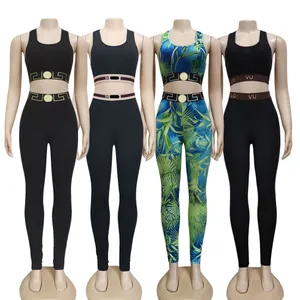 Louiseity Ver-Medusa Designer Dames Trainingspakken VIUTONITY Mode Letter Prints Losse Sexy Jarretel Jumpsuit Eendelig Tops Vest Shirt Broekpakken