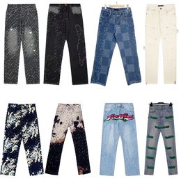 Louisys jeans viutonlys denim broek heren jeans ontwerper Jean Men losse broek high-end kwaliteit recht ontwerp retro streetwear casual joggroeven joggers broek