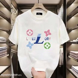 T-shirt de créateur de Louiseviution Brand Femme Shirt's Summer's Summer Pure Coton Breathable Top Top Fashionable Imprimé à manches courtes 301