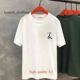 Louiseviution Mens Designer T-shirt Broidered Labels Quality Mode et femmes à manches courtes Modèles Coton Coton LVS