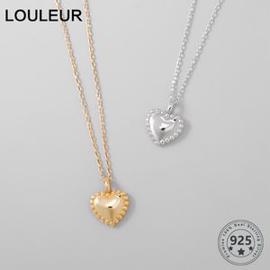 Louleur 925 sterling zilver hart hanger ketting mode 45 cm ketting gouden ketting voor vrouwen fijne sieraden speciale verjaardagscadeau Q0531