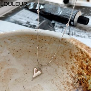 Louleur Style 925 Sterling Zilveren Ketting Hart Lange Ketting Hanger Ketting Voor Vrouwen Zilver 925 Fijne Sieraden Charms Q0531