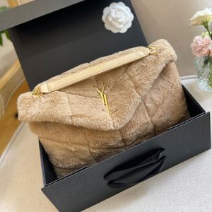 LOULOU en cuir véritable femmes sac poilu messager épaule sac à main sac à main bandoulière chaîne pochettes