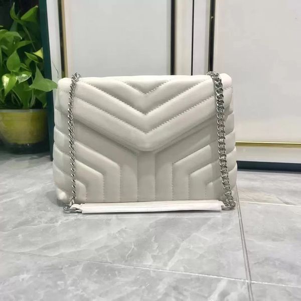 LOULOU TOY bolso con correa Y bandolera de cuero a la moda para mujer, bolso de diseñador, bolso acolchado con cadena mediana, bolso de hombro, solapa frontal, cierre magnético, bolsas de mensajero