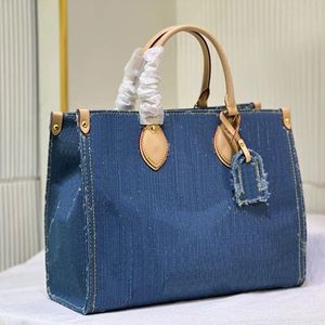 Louls Vutt Blue Denim Flowers Designer Handsbags Femme Bags Sac en tissu tressé Sac à bandoulière pour femmes avec un sac à main RTLHP