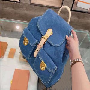 Louls Vutt Denim Girls Femmes Sac à dos Sacs de voyage Style Sac à main de la mode imprimée Sac à main de haute qualité pour l'école MSIIP