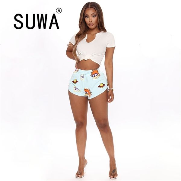 Détente femmes taille haute Shorts pantalons été décontracté maison porter survêtement Leggings Sexy Fitness gros pantalons de survêtement 210525