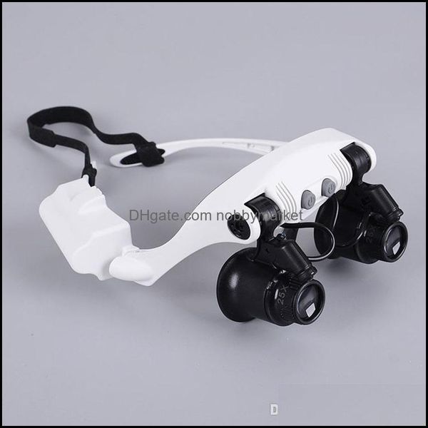 Loupes Magrandistes 8 Lens 10x 15x 20x 25x Spectacles Lunets d'œil LED LAMP MAGNIFICATE