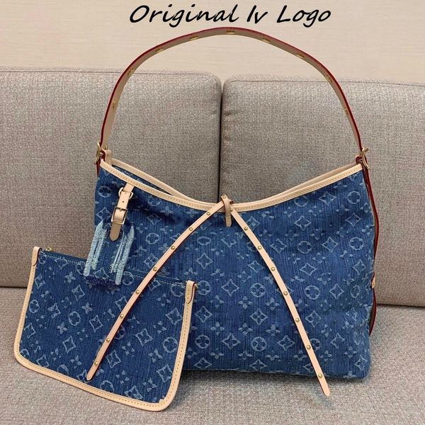 Bolsas de Lousis Vouton Bolsas de lujo Crossbody Luxury Denim Carryall MM Azul Mirse Mirse Bolsas de hombro de calidad Totas Sac Luxe Dhgate NUEVO