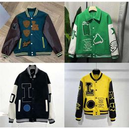 louts vuieeon Jacken Beflockung Lederärmel Baseballmantel Uniform Luxusjacke Hohe Einreiher Warme Jacken Paare Frauen190P