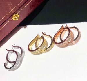 Amour 2021 tendance Europe célèbre marque 925 en argent Sterling or Rose oreille broche bijoux de luxe boucles d'oreilles pour les femmes Zircons