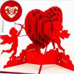 Tarjetas emergentes 3D de amor, postal de regalo del día de San Valentín con pegatinas de sobre, tarjetas de felicitación de invitación de boda, aniversario para ella GB6287l