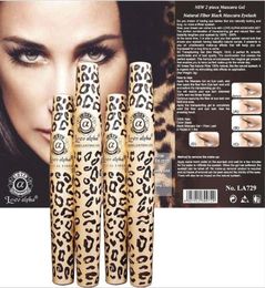 Love Alpha 3D Luipaardprint Black Eye Mascara Set Lange wimper siliconen borstel gebogen verlenging mascara Waterproof Makeup3725702