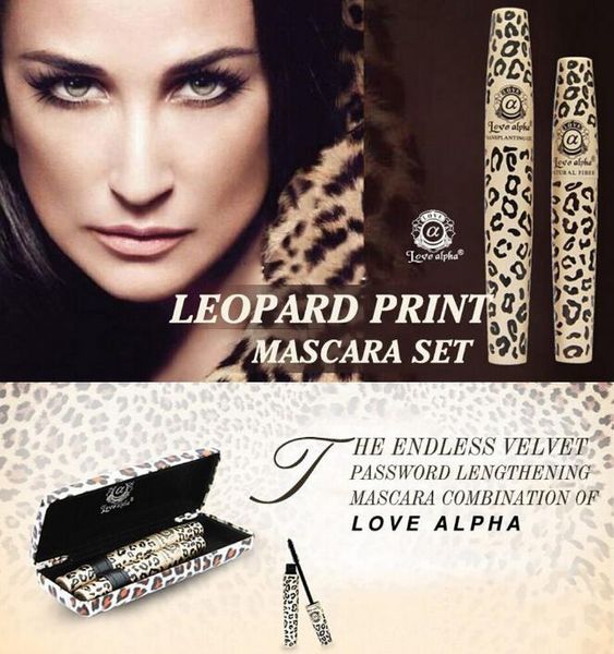 Love Alpha Wild Leopard Mascara 3D PESTAÑAS DE FIBRA Love Like Alpha Trasplante impermeable GelNatural Maquillaje Cosméticos con caja