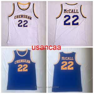 LOVE And Basketball Jersey FILM # 22 Quincy McCALL Maillots de broderie cousus pour homme Taille S-2XL Blanc Bleu