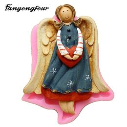 Love Angel Silicone Moule Gâteau Chocolat Gypse Bougie Savon Bonbons 220601