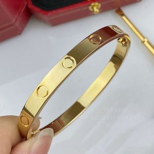 Love Bangl Bangle 18K gouden armbandheren voor vrouwontwerper 16 17 18 19 cm T0p Kwaliteit Hoogste aanrechtkwaliteit mode luxe merkontwerper 014