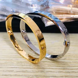 Love bangle uitstekende schroef Verguld 14K T0P kwaliteit officiële reproducties De details komen overeen met de klassieke stijl merkontwerper 003