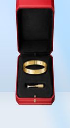 Bangle Bangle Bracelete con diseñadores de destornillador joyas de oro Rose Platino Bangles 4 Diamantes de 61 mm Pulseras de boda Titani6223184