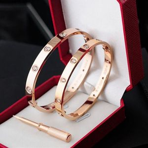 amour bracelet vis bracelet designer bracelet jewerly Unisexe Rose Manchette Bracelets En Acier Inoxydable 316L Plaqué Or 18K Bijoux Partie Hommes Femmes Bracelet De Luxe