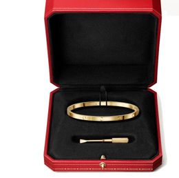 Amour bracelet vis bijoux créateurs bracelet bracelets or rose bracelets platine cadeau anniversaire titane acier adulte 365mm brace7411131