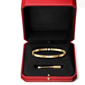 Brazaletes de joyería de diseñador, brazaletes de oro rosa, brazaletes de platino, regalo de aniversario, pulseras de acero de titanio para adultos de 3,65 mm para mujer, moda B6047417