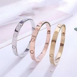 liefde armband schroevendraaier armband ontwerpen Klassiek fashion design titanium staal rose goud edelsteen armbanden paar man vrouw jew2418