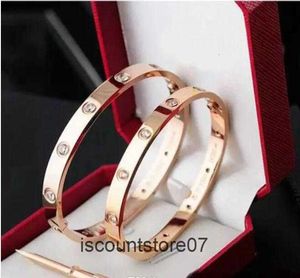 Bracelets d'amour pour femmes et hommes, tournevis à vis en acier 4cz, or argent Rose, bijoux à ongles avec sac en velours