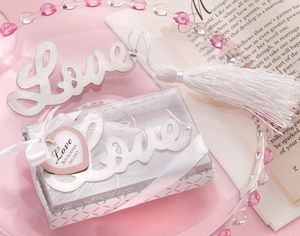 Marque-page LOVE pour livres Signets en métal avec glands Souvenirs de mariage Marqueur de livre