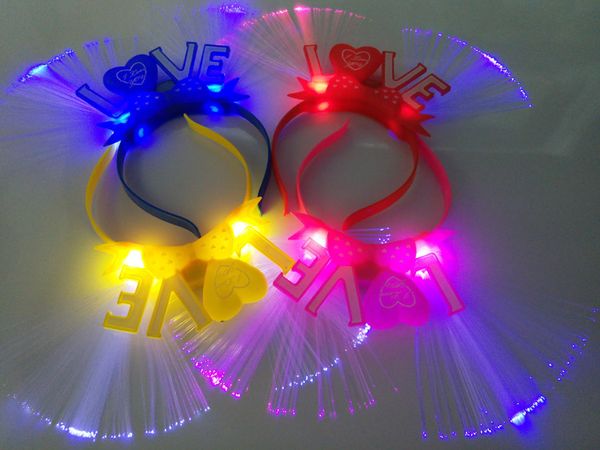 LOVE arcs, bandes flash à fibre optique, pinces à cheveux pour enfants, accessoires, marchés nocturnes, nouveaux produits chauds Led Rave Toy