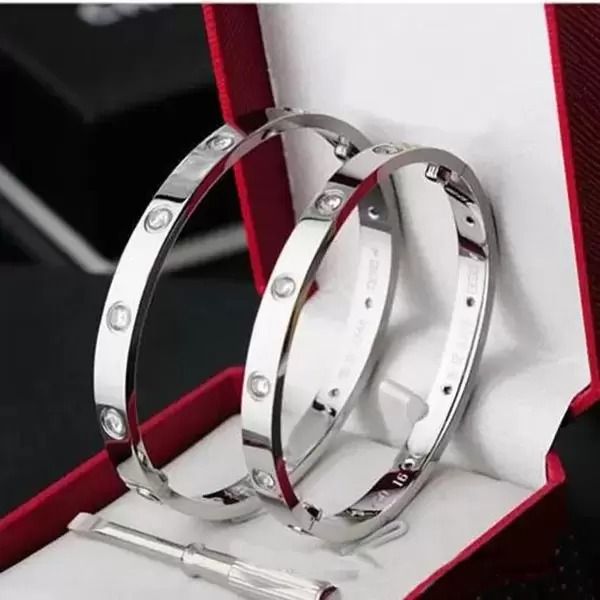 bracelet d'amour bijoux de créateur manchette en or Vis Carti Bracelets Bracelets de tournevis Titane Couples Belcher Argent 4CZ pour femmes Hommes cadeau de fête bracelet de créateur