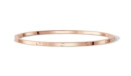 Bracelet Love Bijoux ￠ la vis ￠ copie mince Designers Bangles Rose Gold Platinum Bangles Gift Titanium Steel Adult 365 mm Bracel9113312