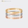 Bracelets d'amour Bracelet de créateur de bracelets pour femmes / hommes 4 diamants bijoux de luxe en acier en acier en or ne se fondent pas d'or allergique / argent / rose 21621802