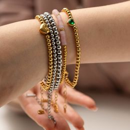 Liefde Armbanden Voor Vrouwen Luck Bangle Chain Link Klassieke Hart Armband Trendy Vrouwelijke Kralen Kettingen Mode Meisjes Verjaardagsfeestje Sieraden